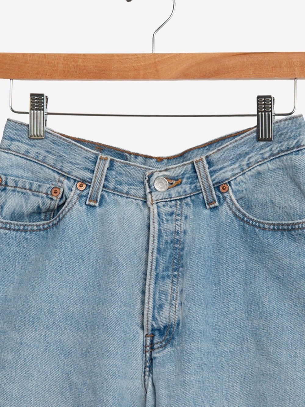 vintage 90s levis 501 light blue denim button fly mom jeans W 28 - Picture 4 of 5